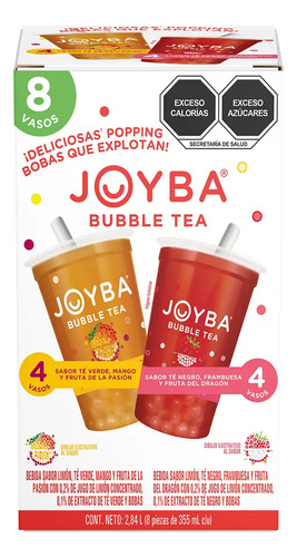 Joyba Bubble Tea 8 Vasos De 355 Ml Té De Burbujas Explosivas