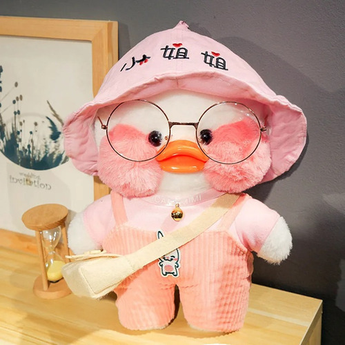 Pato Lalafanfan Peluche Kawaii Con Accesorios