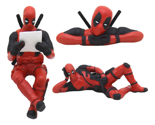 3 Peças De Bonecos De Ação Deadpool, Modelo De Anime, Presen