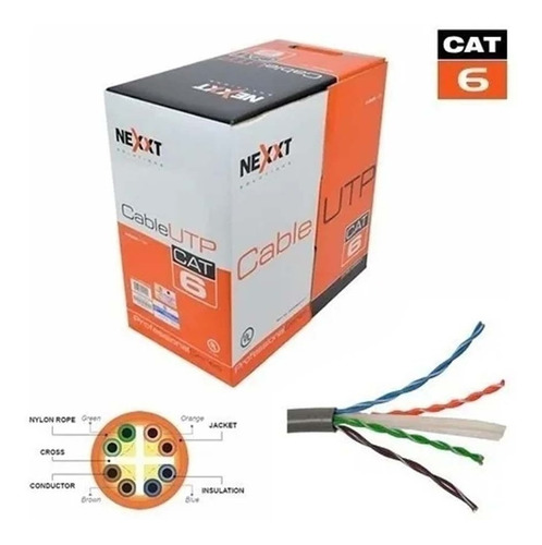 Rollo De Cable Utp Nexxt Cat6 305m 100% Cobre Certificado Gr