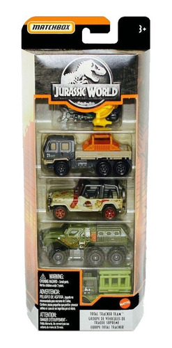 Jurassic World Set 5 Vehiculos Matchbox Total Tracker Team