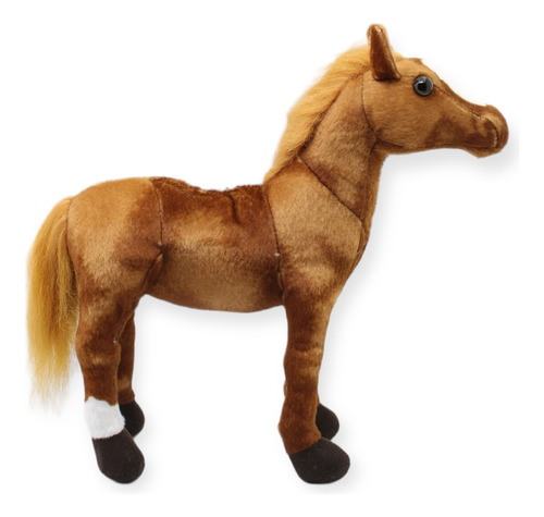Caballo De Peluche Café Con Sonido Suave Juguete De 32cm Color Marrón