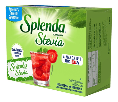 Adoçante Mexicano Splenda Stevia 50 Envelopes 40g