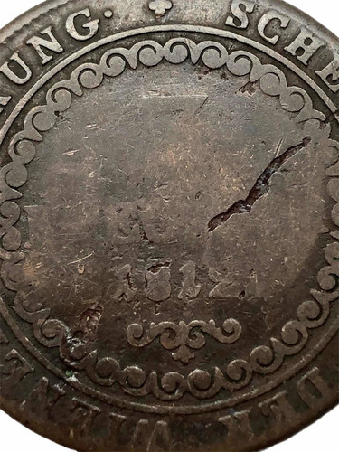 Moneda Antigua Imperio Austro Húngaro De 1812 De 3 Kreuzer (Usado)