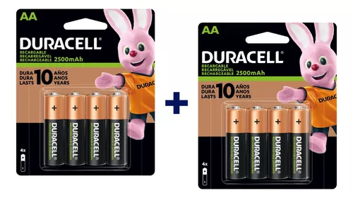 Paquete de 2 pilas DURACELL recargables AA.