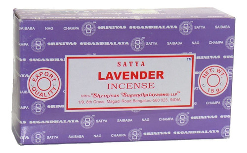 Satya Nag Champa - Varitas De Incienso De Lavanda, 12 Unidad