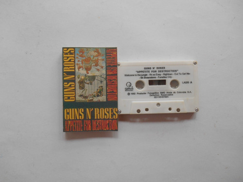 Guns N' Roses Appetite For Destruction Casete Colombia 1992