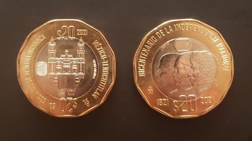Monedas De $20 Pesos Conmemorativas Sin Circular, En Mano.