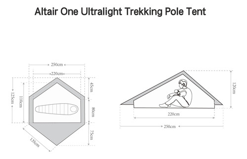 Nature Link Altair One Ultralight Mackpacking Tent, 1 Person