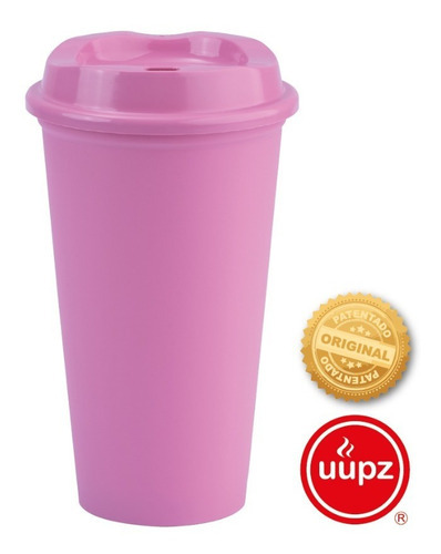 12 Vasos Reusables Cafeteros Tipo Star 16 Oz Bebida Caliente Color Rosa