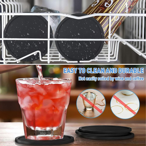 12 Portavasos Para Mesa Antideslizantes Plástico Resistente
