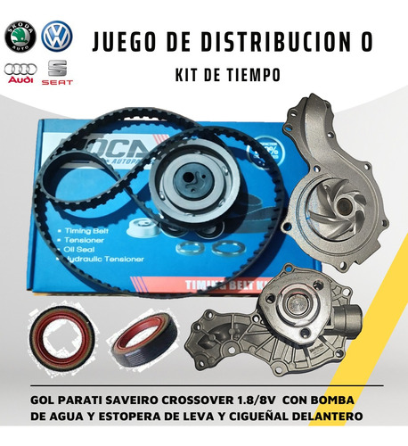 Kit De Tiempo Vw Gol Parati (tensor+correa+bomba De Agua)