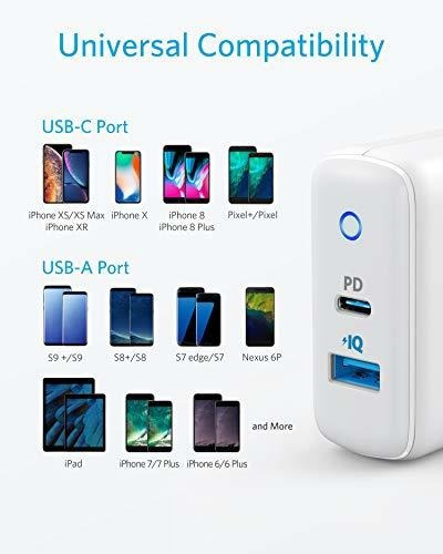 Ancla Cargador De Pared Usb C 30 W 2 Puertos Tipo C Compacto