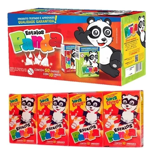 03 Caixa De Estalinho Panda Com 50und Festa Junina E Festas