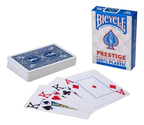 Baraja Bicycle Prestige Dura-flex Para Poker 100% Plástico Reverso Índigo