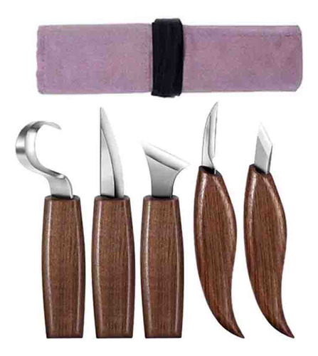 5x Kit De Cuchillos Para Tallar Madera De Carpintería De
