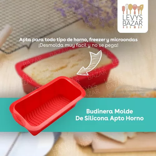 Budinera Molde De Silicona Para Pan Torta De Goma Apto Horno Microondas  Freezer Reposteria Cocina