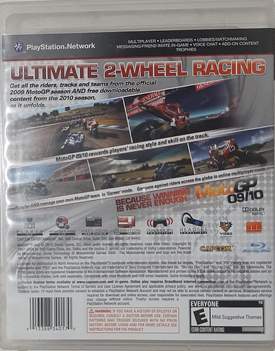 Jogo De Ps3 Motogp 09/10 Completo Usado Marcas De Uso (Usado)