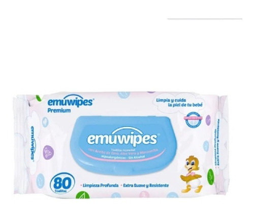 Toallitas Humedas Emuwipes Premium Con Tapa 160 X 4