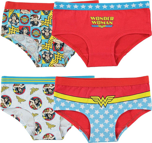 Pantaleta  Niña Wonder Woman 4 Unidades