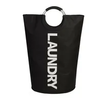 Comprar Cesto Canasto Laundry Con Manijas P Ropa Sucia Lavadero Negr