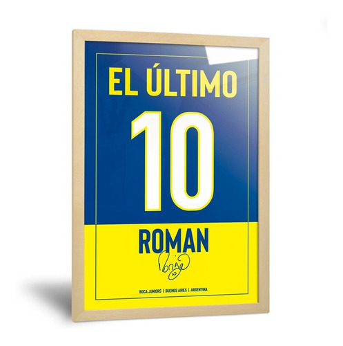 Cuadros De Riquelme Roman Boca Juniors Enmarcado 20x30cm