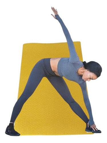 Tapete Yoga Pilates Fitness Ejercicio 8 Mm Yesh Market Color Amarillo-mango
