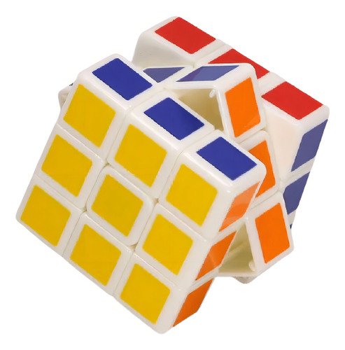 Cubo Magico 3x3 Calidad Sly Magic Cube Base Blanca La Plata Estructura Multicolor Fondo Blanco