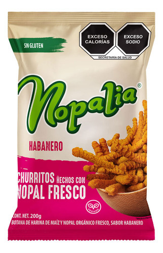 Churritos Nopalia Nopal Habanero 200g