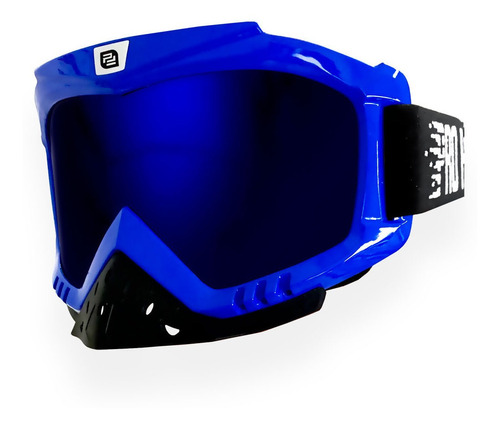 Antiparras Enduro Motocross Espejadas + Lente Repuesto Color del armazón Azul
