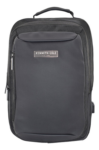 Mochila Kenneth Cole® Usb Porta Laptop 16 Inch Organizador Color Negro