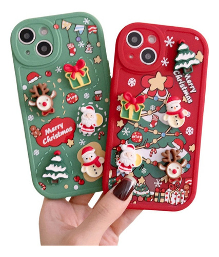 Funda Protectora De Teléfono Navideño B De 2 Piezas