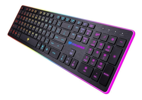 Imagen 2 de 3 de Teclado gamer Cougar Vantar QWERTY español color negro con luz 8 colores