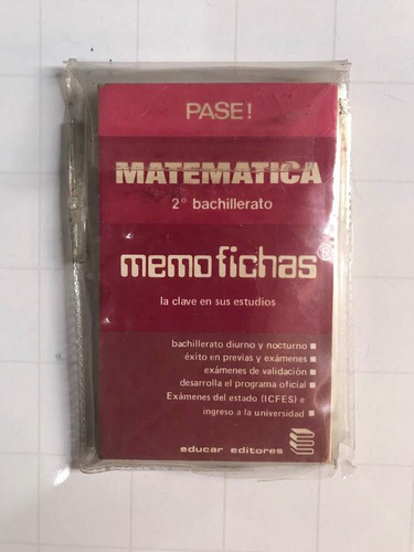 Memofichas Matematica 2 Bachille 1980 Usada