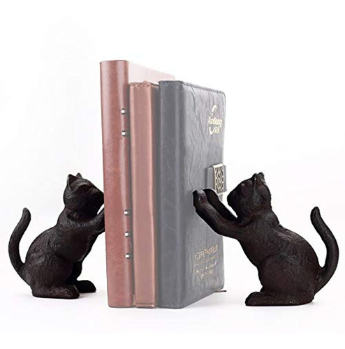 Sujeta Libros Con Tema De Gato Decorativo Ambipolar Hierro