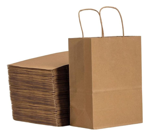 Bolsas De Papel Madera Kraft Marron 32x10x30 Pack X50u