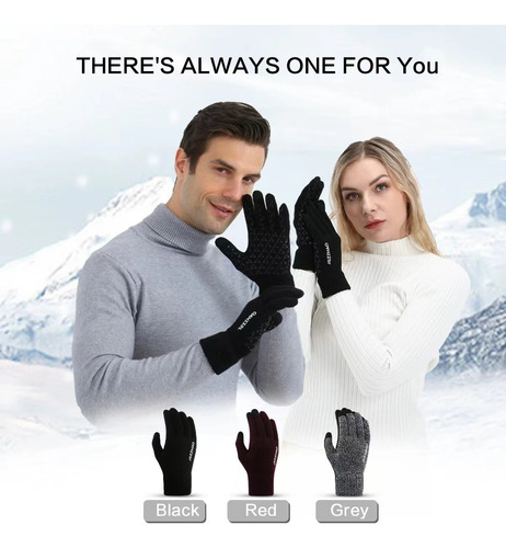 Guantes De Forro Polar Cálidos De Punto Grueso Para Invierno