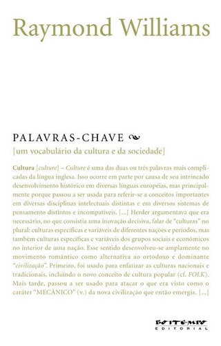 Libro Palavras Chave: Um Vocabulario Cultura E Sociedade De