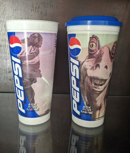 Lote 2 Vasos Coleccion Star Wars Pepsi Episodio 1 Jar Darth