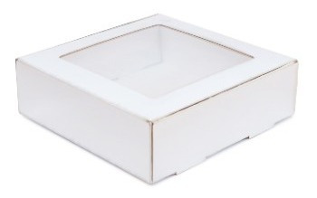 10 Caja Galletera Con Ventana 10x10x3 Color Oro/plata