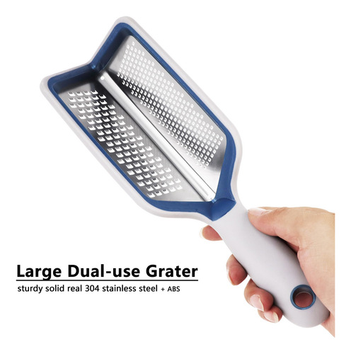 Rallador De Queso Con Rebanador Para Alimentos En V Azul-gris