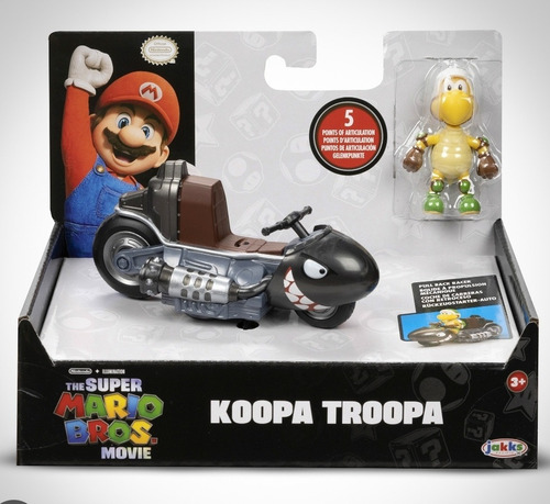 Koopa Troopa Muñeco Con Vehículo De Super Mario La Película 