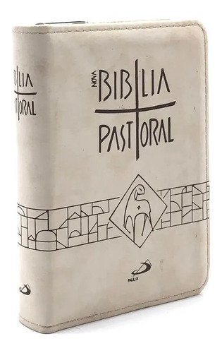 Bíblia Sagrada Pastoral Bolso - Zíper Creme