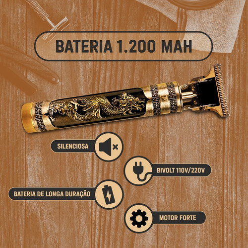 Maquina Acabamento Profissional Cabelo Barba Sem Fio Premium