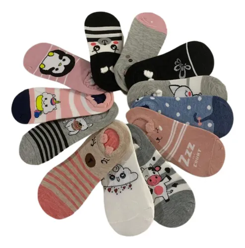 comprar Tines Algodón Mujer Orejitas Calcetin Juvenil Dama 12 Pares