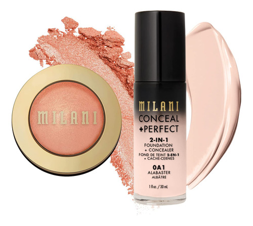 Milani Baked Blush (luminoso) Y Ocultar Corrector De Base Pe