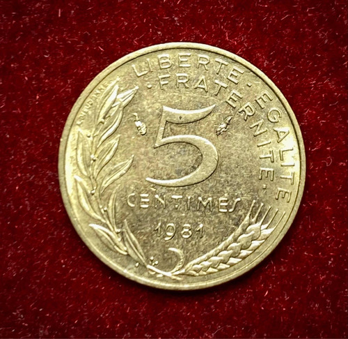 Moneda 5 Céntimos Francia 1981 Km 933