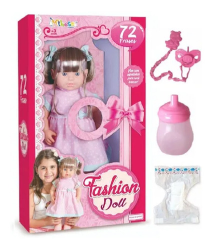 Imagem 2 de 7 de Boneca Fashion Doll Fala 72 Frases C/ Acessórios - Miketa