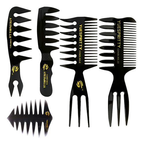 5 Peines De Peinado Para Hombre Con Textura Dientes Anchosmc