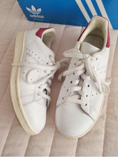 Zapatillas adidas Stan Smith. Cuero Blanco. Talle Us 5.5